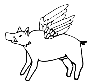Flying pig, Medieval-style